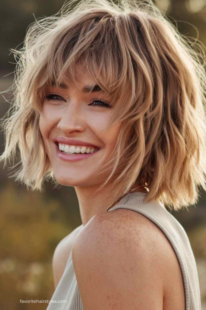 Short Wolf Cut With Soft Feathered Bangs