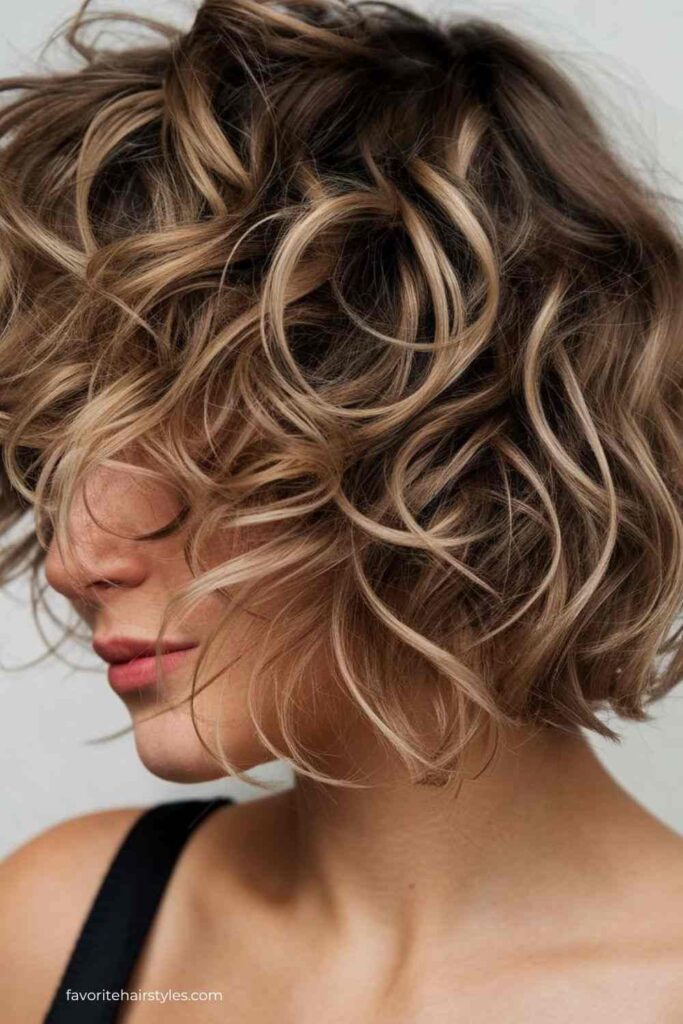 Short Wolf Cut with Defined Curls