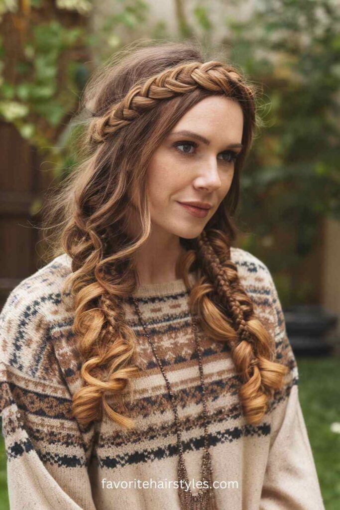 Braided Crown with Curls