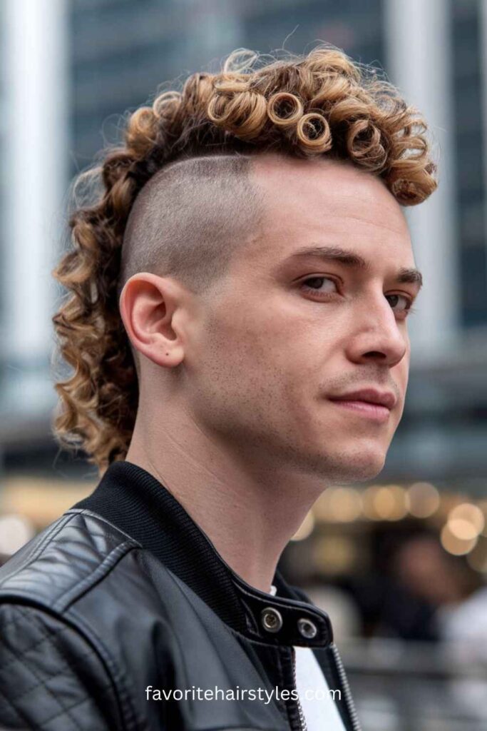 Curly Mohawk with Shaved Sides