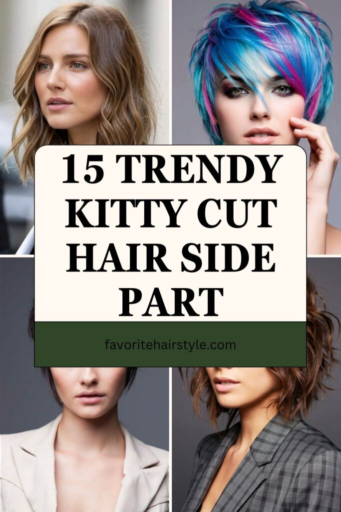 Kitty Cut Hair Side Part