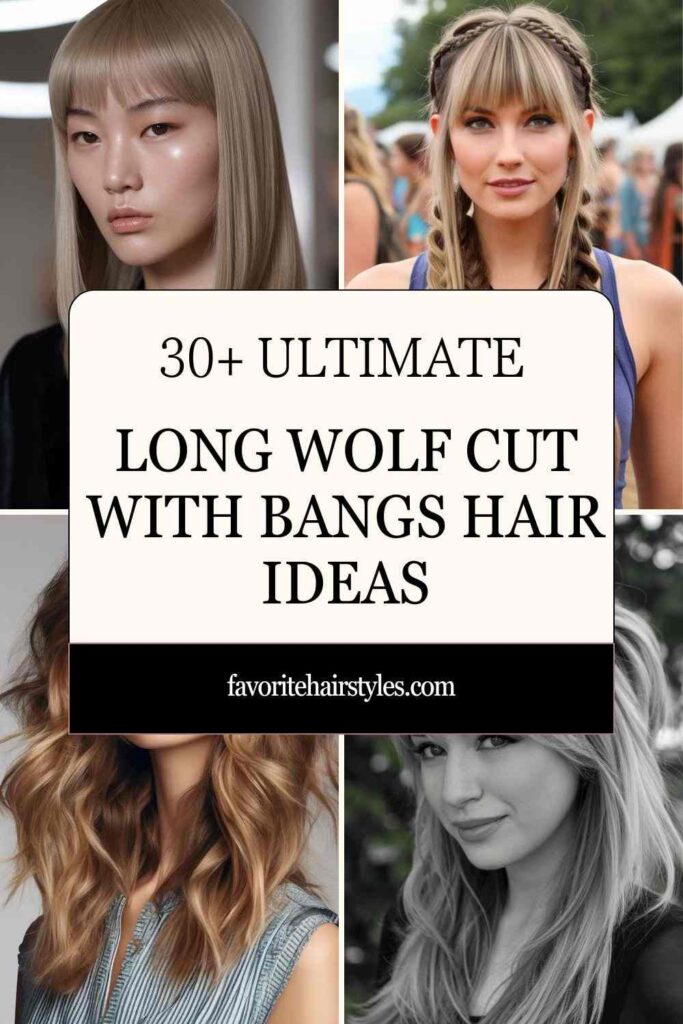 Long Wolf Cut With Bangs