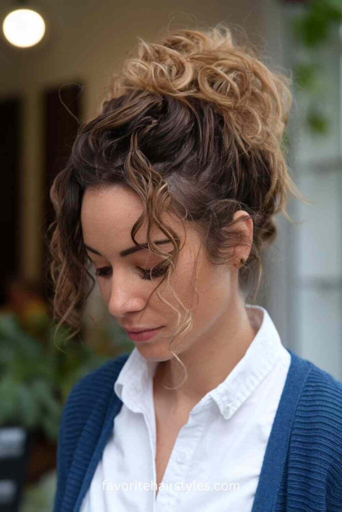 Messy Bun with Curls