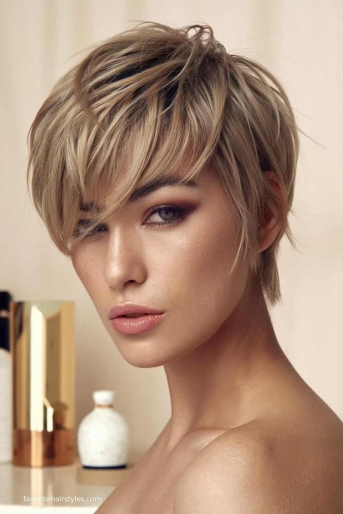 Pixie Cut with Side-Swept Bangs