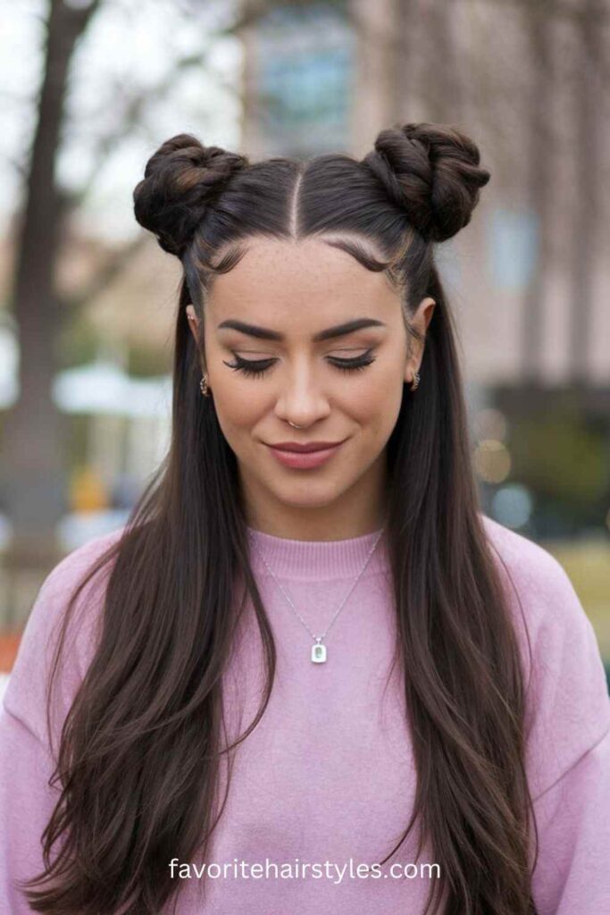  Cute Hairstyles For Medium Hair Space Buns