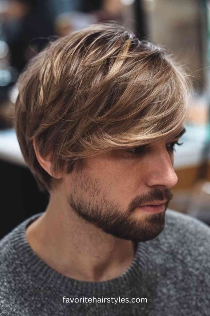 Textured Bob with Side-Swept Bangs