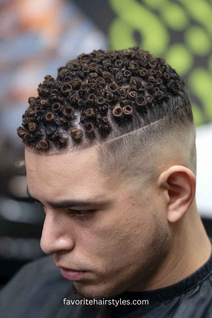 Tight Curls with Low Fade