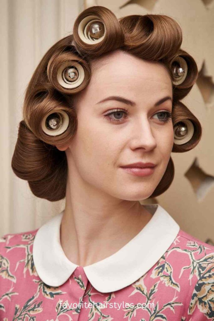 Cute Hairstyles For Shoulder Length Hair Vintage Pin Curls