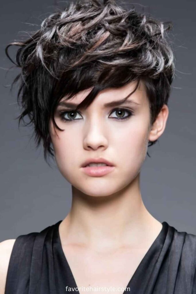 Cute Curly Pixie Cuts Asymmetrical Curly Pixie