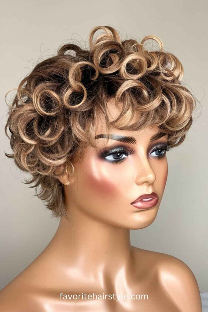 Curly Layered Pixie