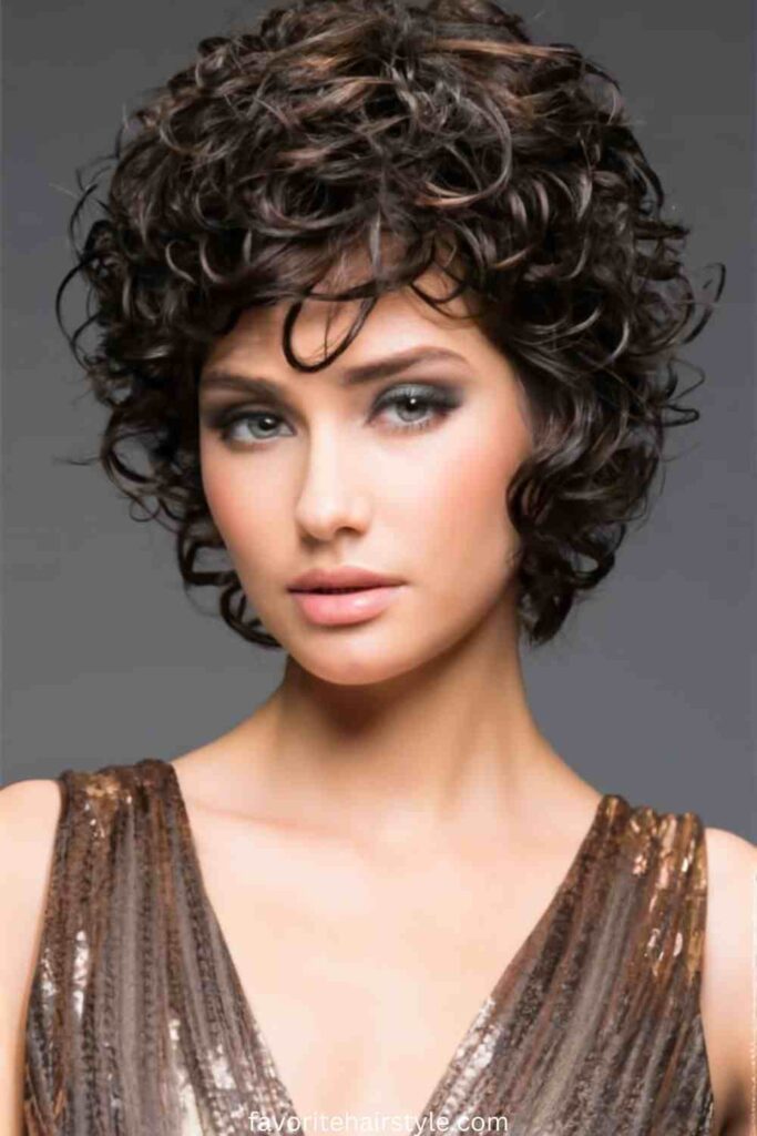 Curly Pixie Cuts Wig Curly Pixie Wig with Side-Swept Bangs