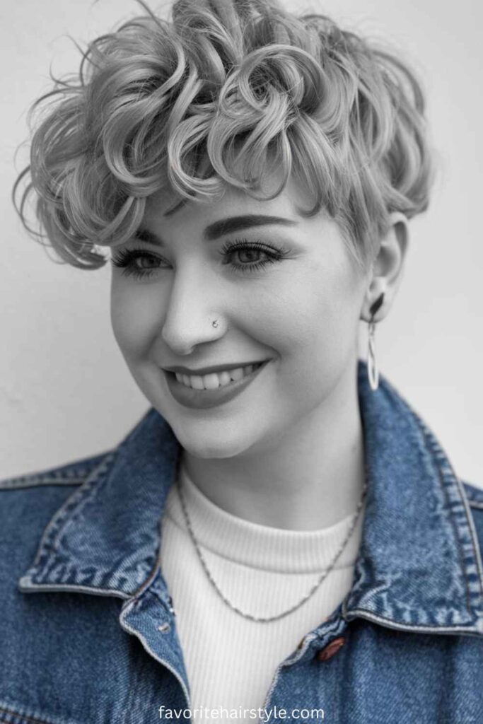 Curly Pixie Cuts Chubby Face Curly Pixie with Defined Curls