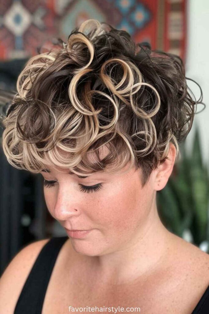 Curly Pixie with Textured Bangs