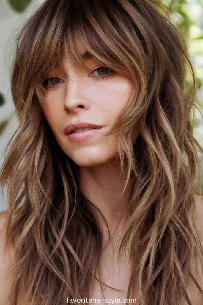 Shag Cut With Bangs Layered Shag Cut With Curtain Bangs