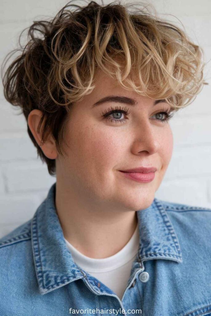 Messy Curly Pixie Cut