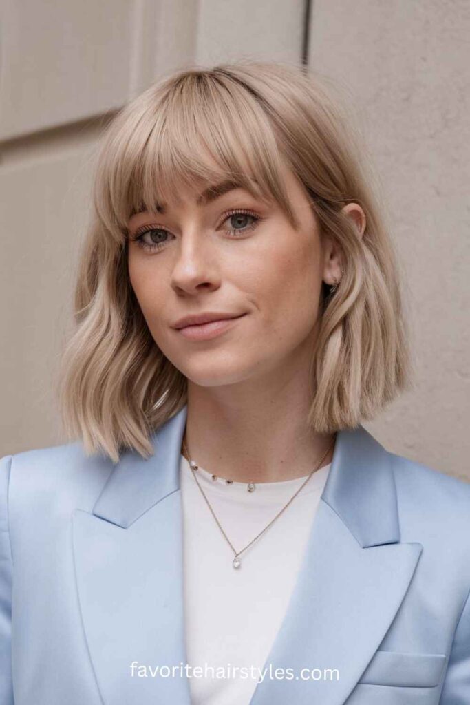  Old Money Bob Haircut With Bangs Modern Bob with Baby Bangs