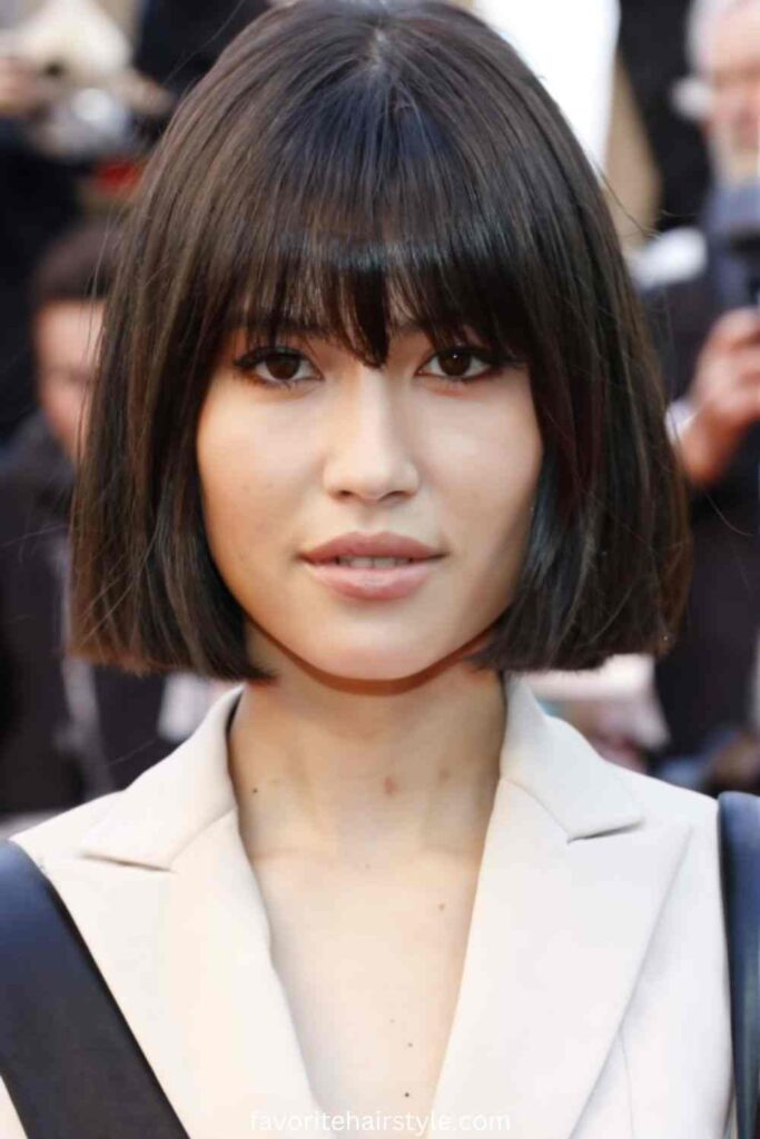 Angled Bob with Baby Bangs