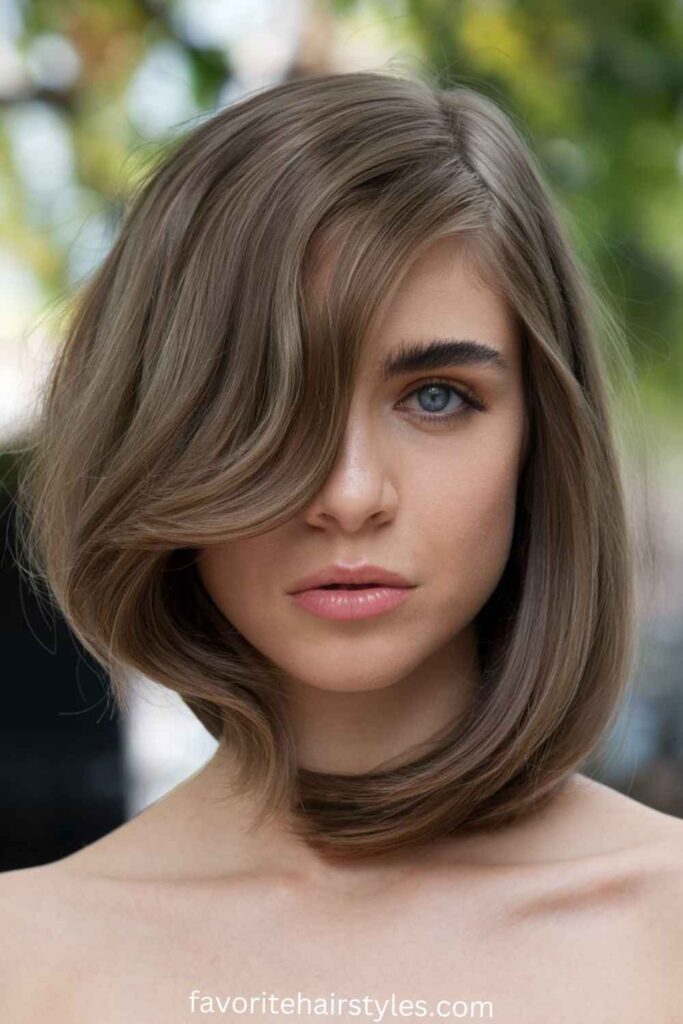 Hairstyles for Women Over 50 with Thick Hair Asymmetrical Bob