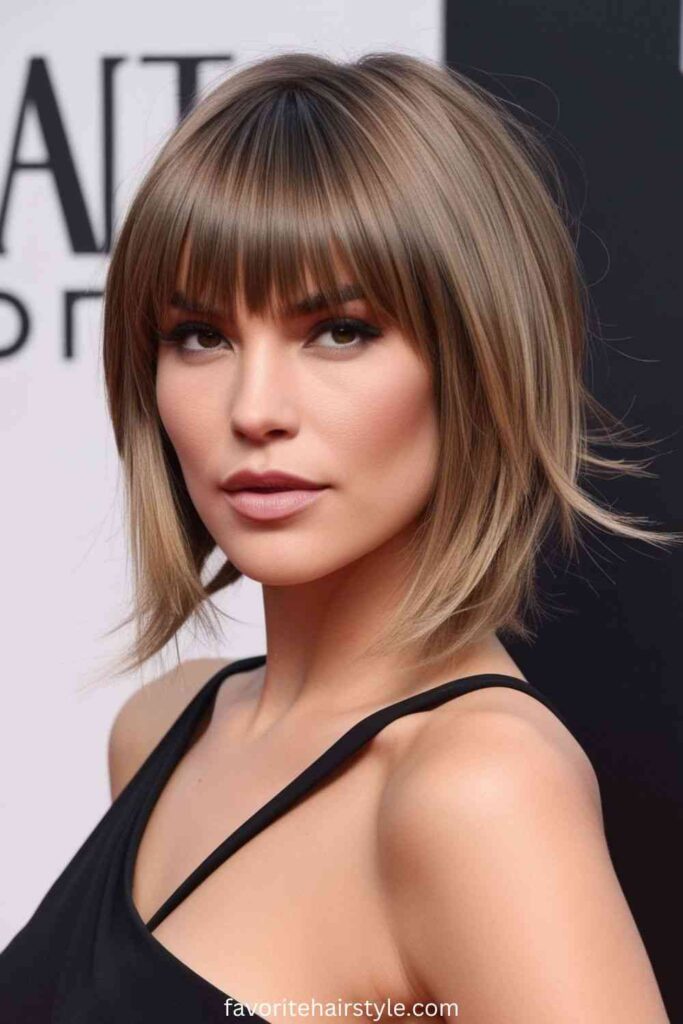 Blunt Bangs with Layered Ends for a Bold Statement