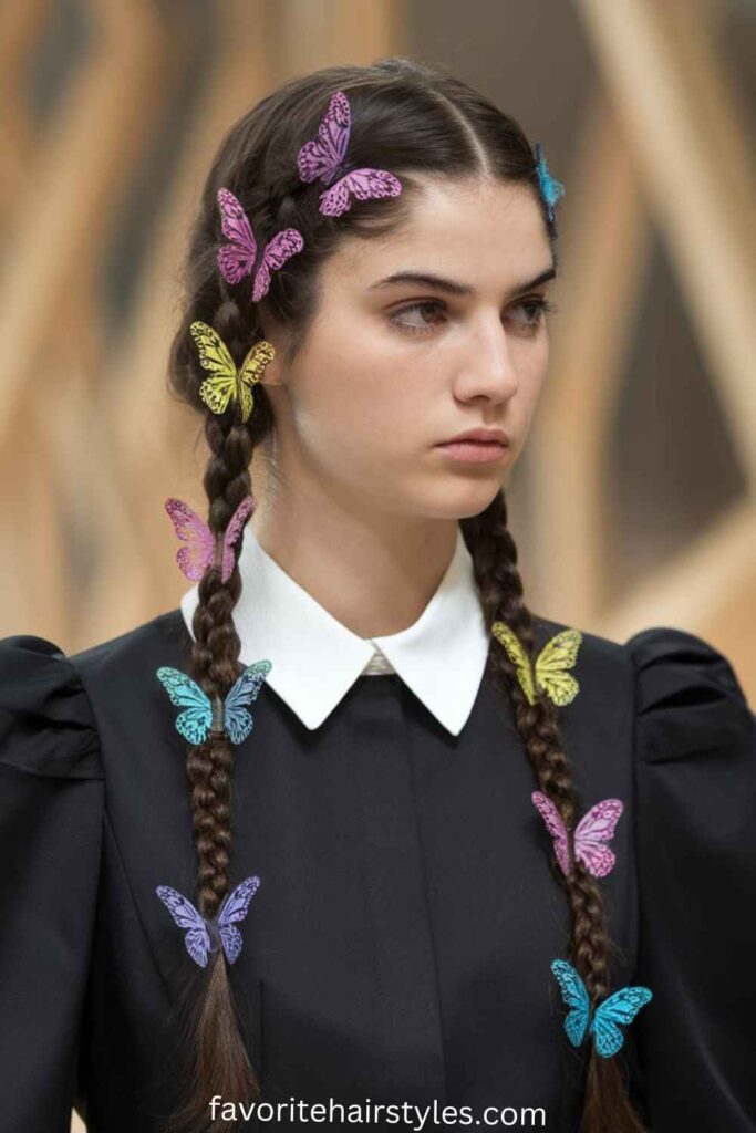 90s Butterfly Clip Hairstyle Ideas Braided Hairstyles with Butterfly Clips