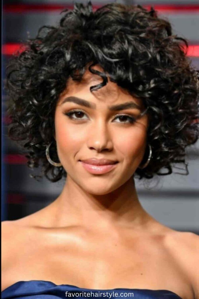 Chin-Length Curly Lob