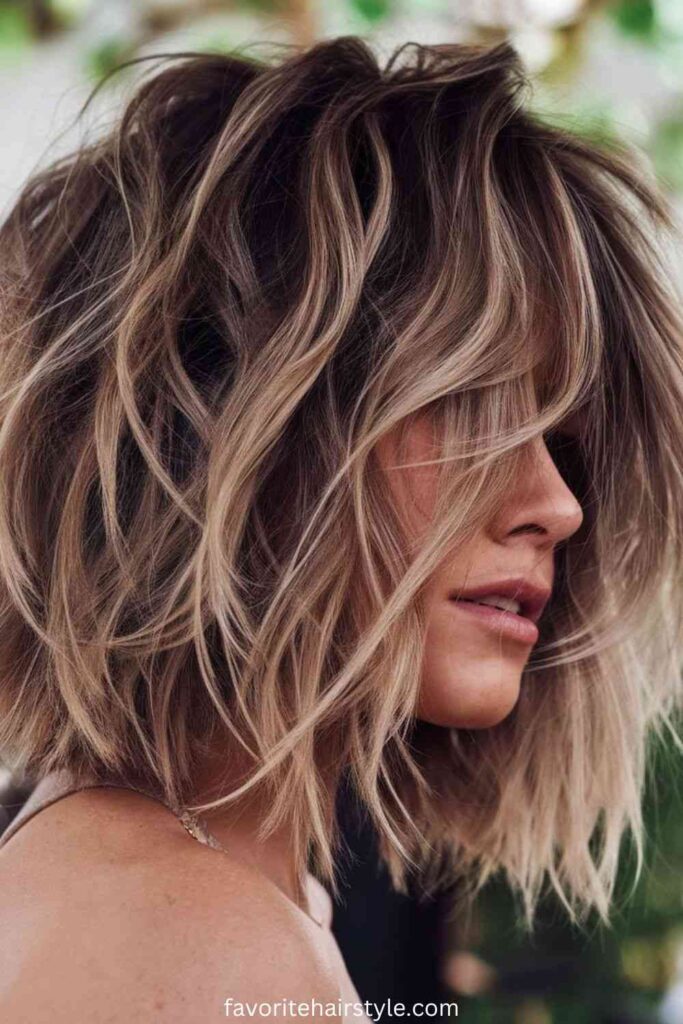 Ear Length Haircuts For Fine Hair Ideas Choppy Layered Bob with Movement