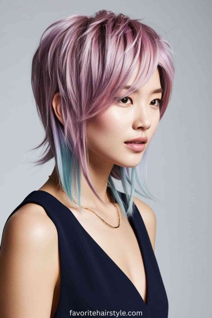 Choppy Layers with Bold Hair Colors