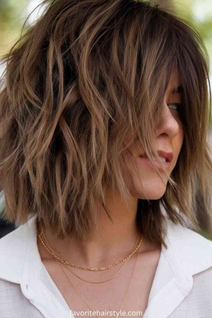 Shag Cuts For Fine Hair Ideas Choppy Lob Shag