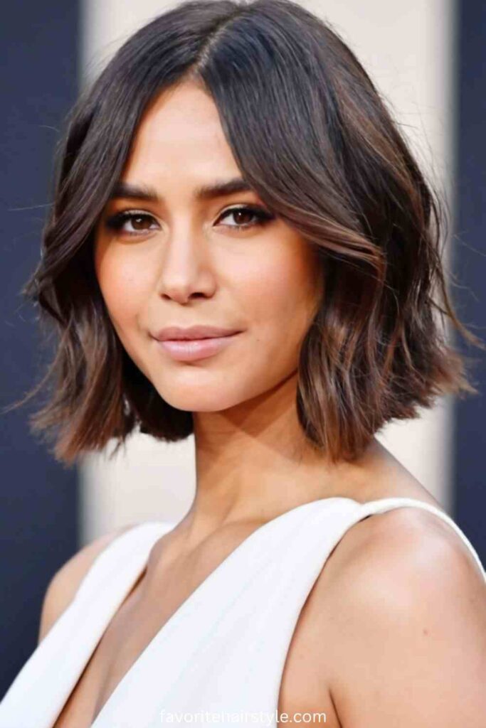 Ear Length Wavy Haircuts Ideas Classic Bob with Waves