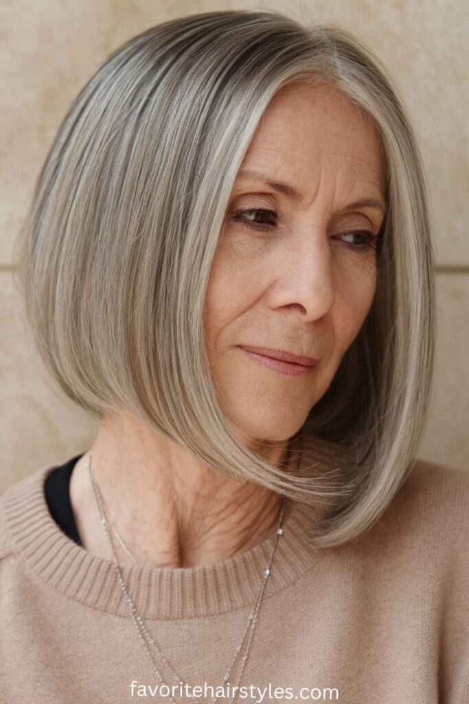  Hairstyles For Women Over 50 With Thin Hair Classic Sleek Bob