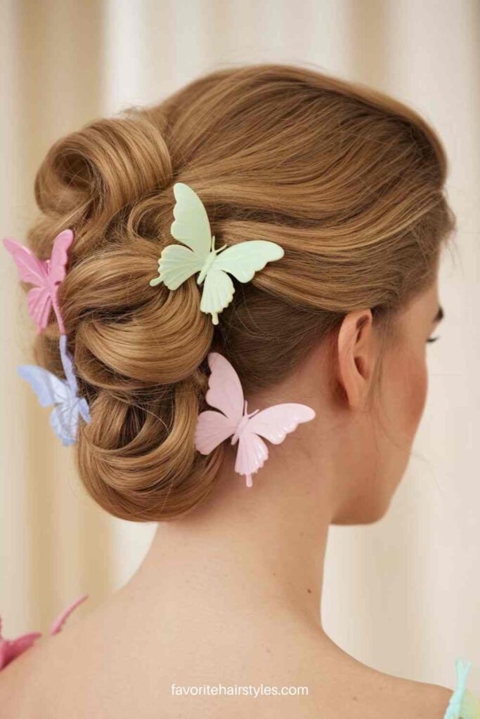 Create a Fun Updo with Butterfly Clips