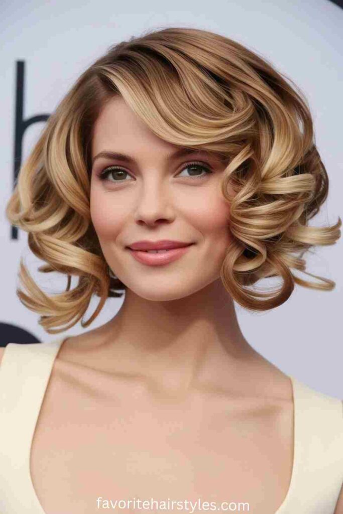 Old Money Bob Hair Round Face Ideas Curled Bob