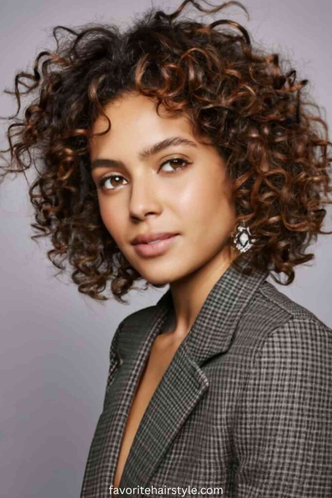 Curly Ear-Length Hair with Defined Spirals