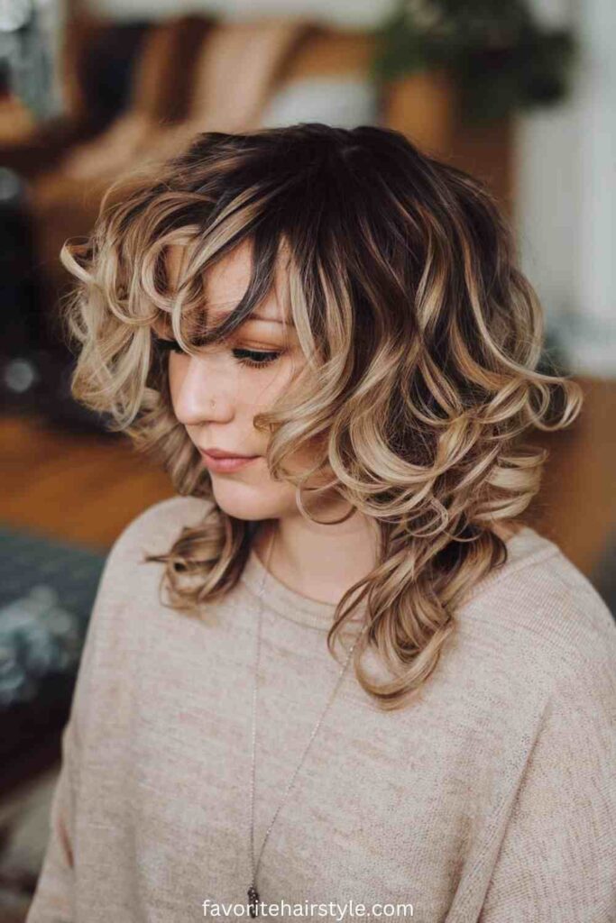 Curly Layered Hair with Volume