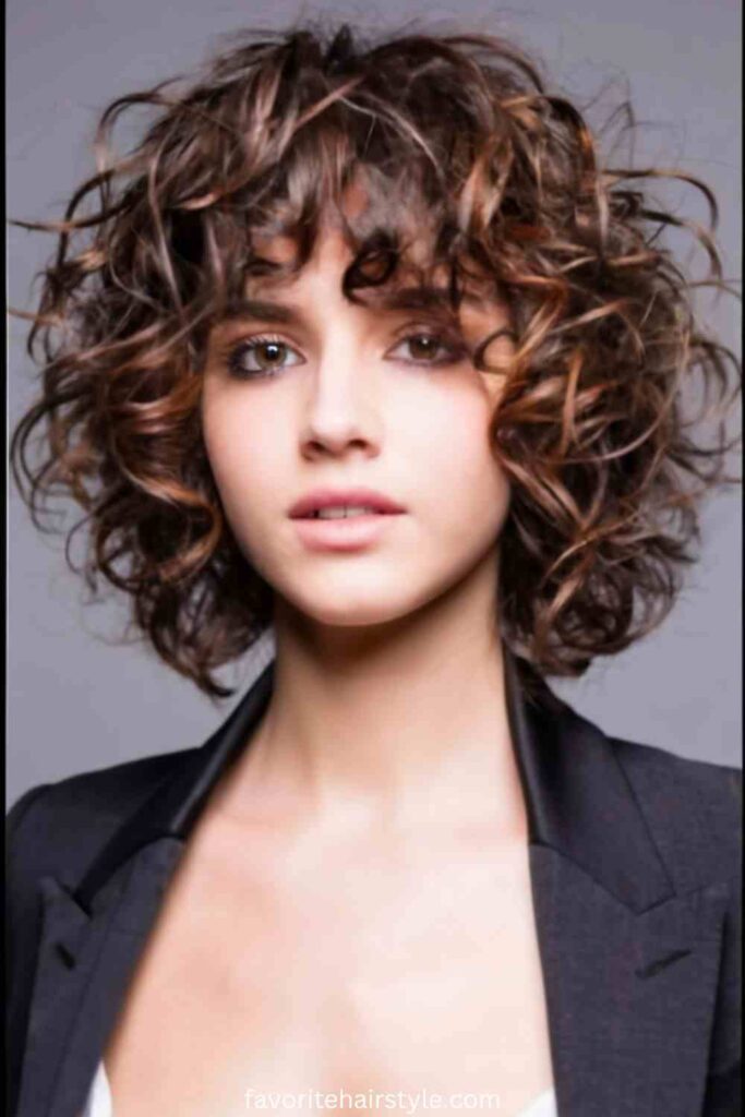 Ear Length Curly Haircuts Ideas Curly Shag