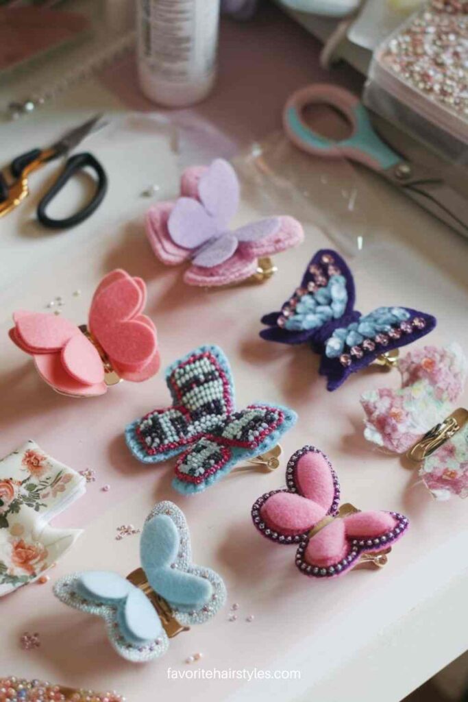 DIY Custom Butterfly Hair Clips