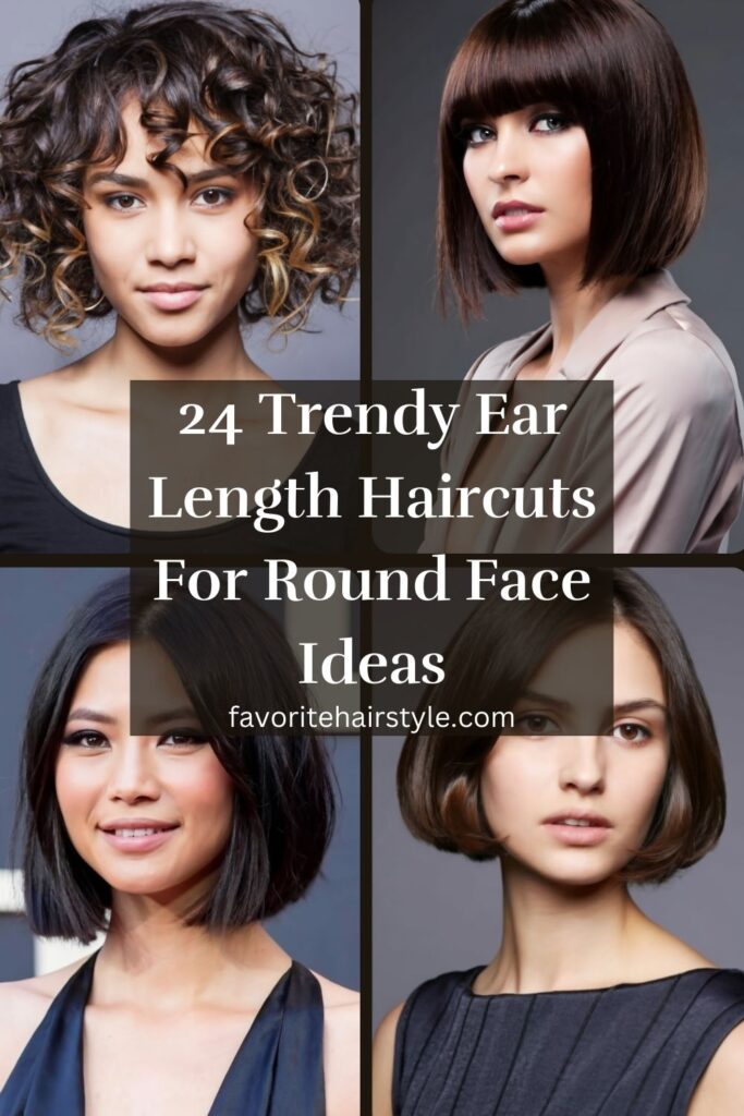 Ear Length Haircuts For Round Face Ideas