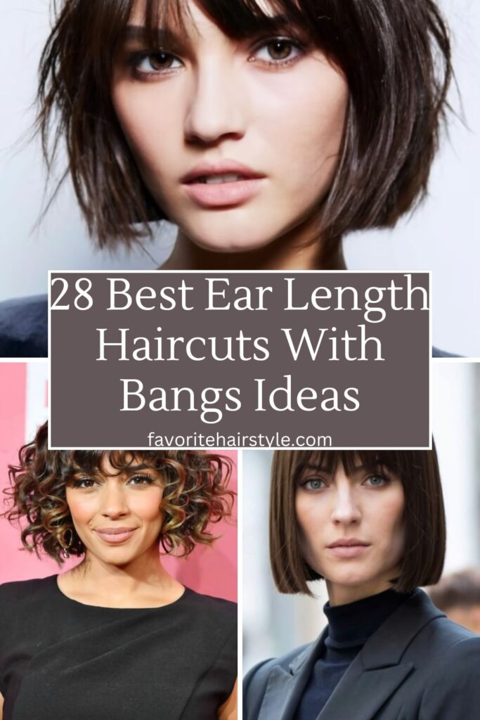 Ear Length Haircuts With Bangs Ideas