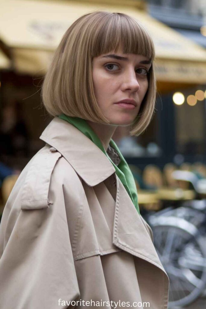 French Bob with Short, Straight Bangs