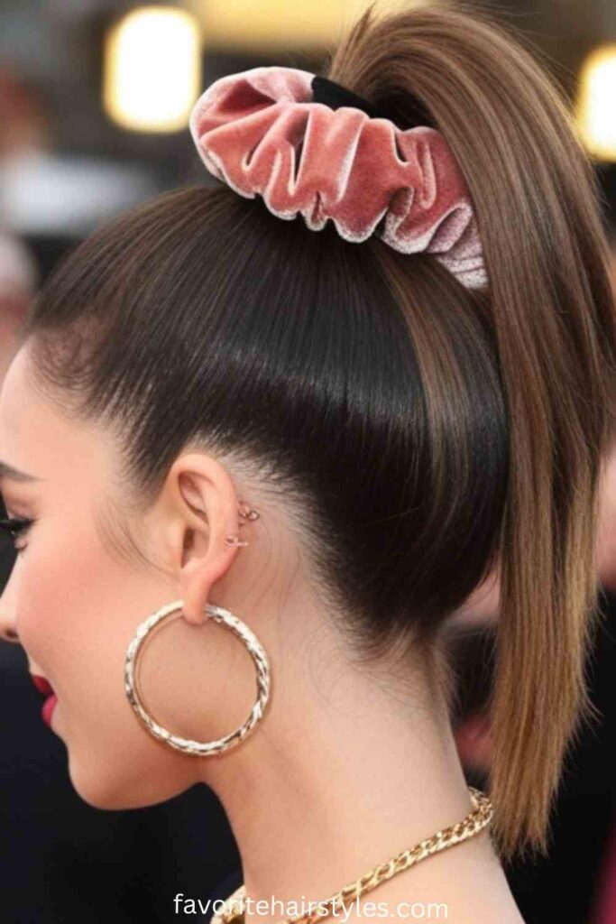 High Ponytail with Scrunchie