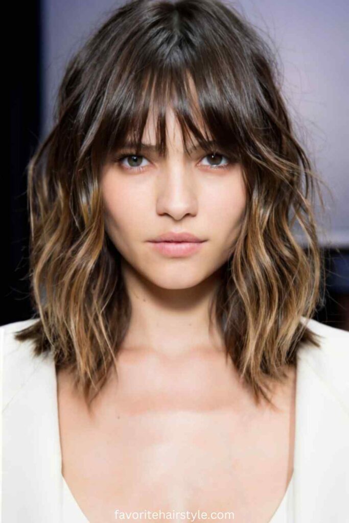 Highlighted Layers With Curtain Bangs