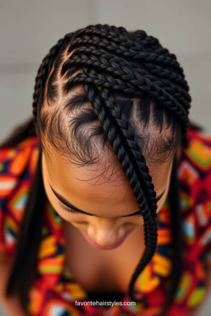 Knotless Braids with a Side Part