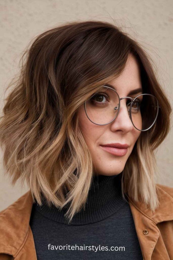 Old Money Bob Brunette Haircut Ideas Layered Bob with Balayage