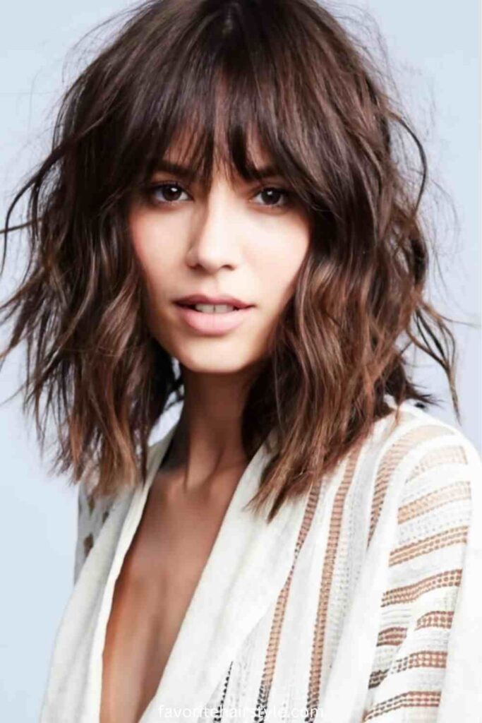 Layered Shaggy Cut with Tousled Waves