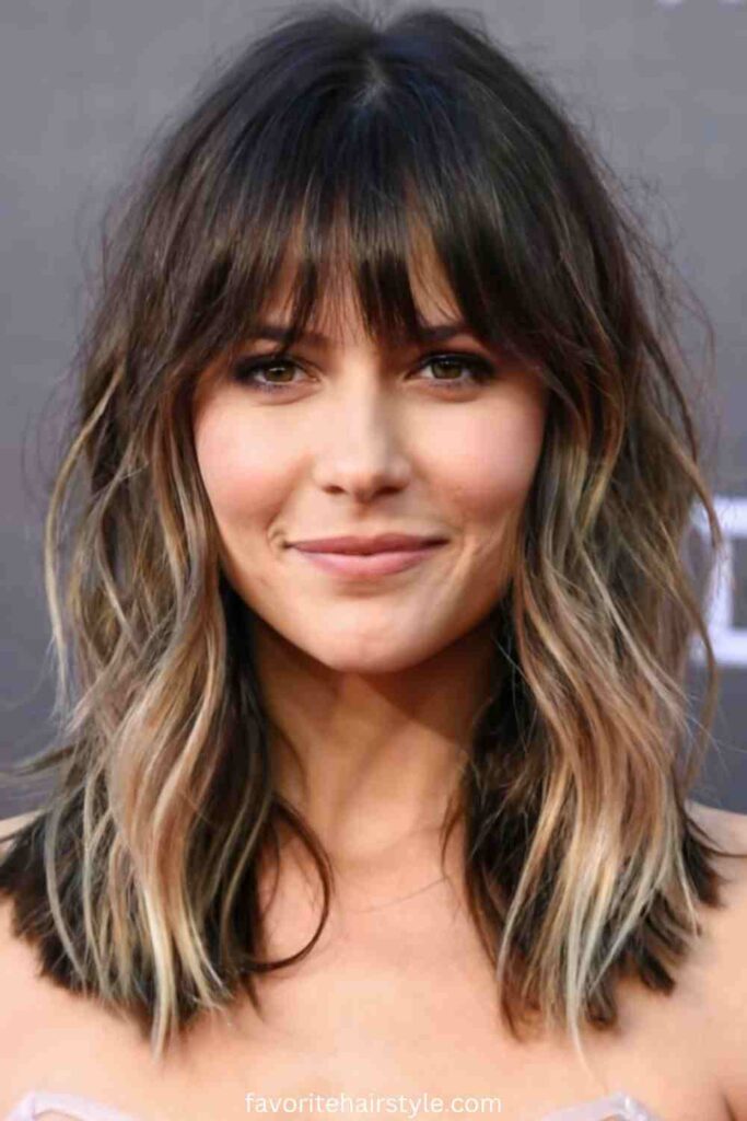 Shag Cuts For Wavy Hair Ideas Long Shag with Curtain Bangs