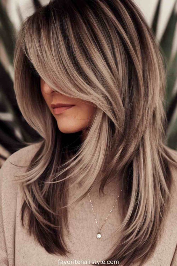 Long V-Shaped Layered Haircuts