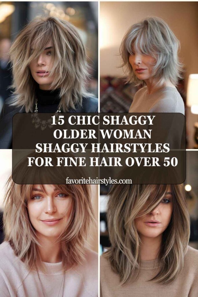 Older Woman Shaggy Hairstyles For Fine Hair Over 50