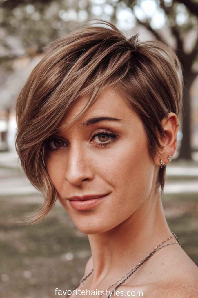 Pixie Cut with Side-Swept Bangs