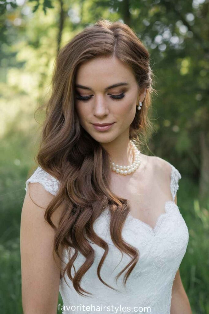 Oval Face Hairstyles for Wedding Ideas Romantic Loose Waves