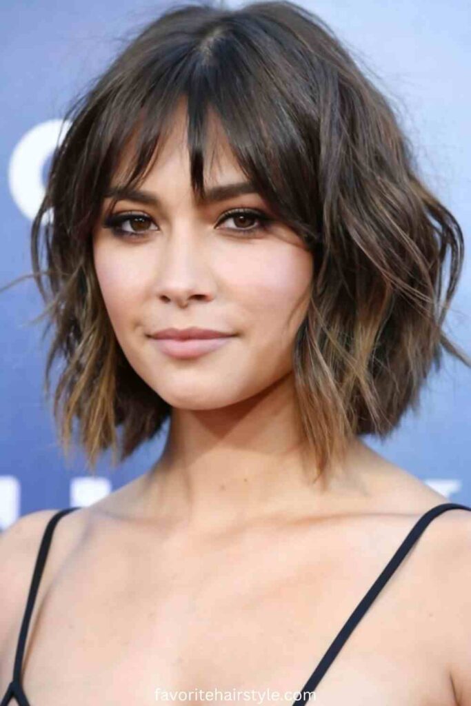 Shag Cut with Side Bangs for Thick Hair